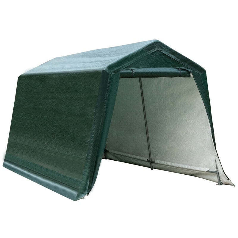 8x14 FT Heavy Duty Steel Enclosed Carport with Waterproof Ripstop Cover, Portable Garage Shelter Tent for Cars, Motorcycles, ATVs & Patio Storage
