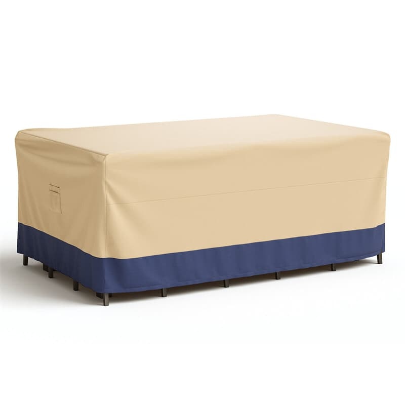 Patio Dining Set Cover 90"x50" Rectangle Table & Chair Set Cover with Padded Handle, Air Vent, Waterproof Outdoor Furniture Cover