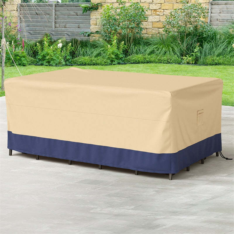 Patio Dining Set Cover 90"x50" Rectangle Table & Chair Set Cover with Padded Handle, Air Vent, Waterproof Outdoor Furniture Cover