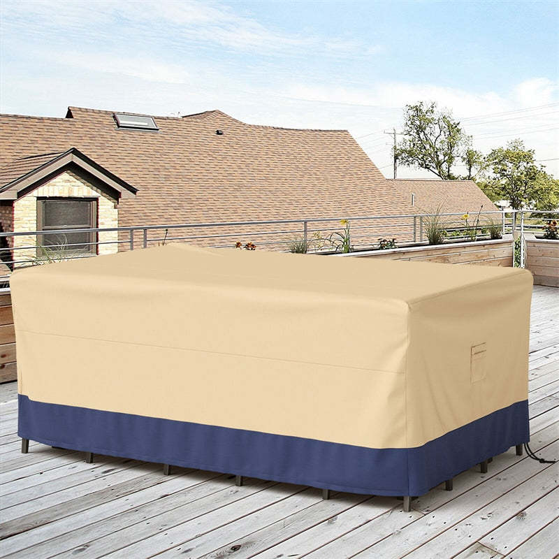 Patio Dining Set Cover 90"x50" Rectangle Table & Chair Set Cover with Padded Handle, Air Vent, Waterproof Outdoor Furniture Cover