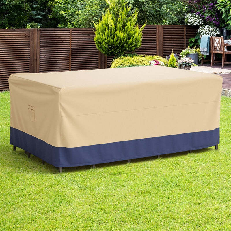 Patio Dining Set Cover 90"x50" Rectangle Table & Chair Set Cover with Padded Handle, Air Vent, Waterproof Outdoor Furniture Cover