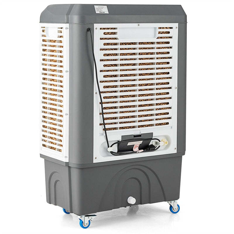 3450 CFM Industrial Evaporative Cooler, 4-in-1 Portable Air Cooler Fan Humidifier Purifier with 45L Tank, 100°Oscillation & 4 Universal Casters