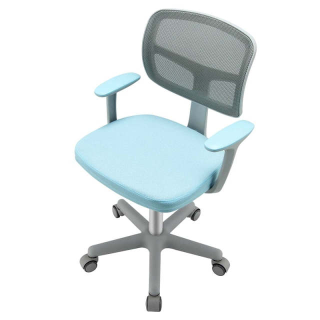 Kids Desk Chair, Adjustable Children Study Computer Chair with Wheels, Arms & Lumbar Support, Swivel Mesh Office Chair for Boys Girls Aged 4-13