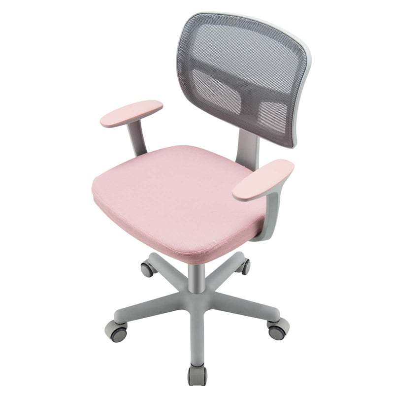 Kids Desk Chair, Adjustable Children Study Computer Chair with Wheels, Arms & Lumbar Support, Swivel Mesh Office Chair for Boys Girls Aged 4-13
