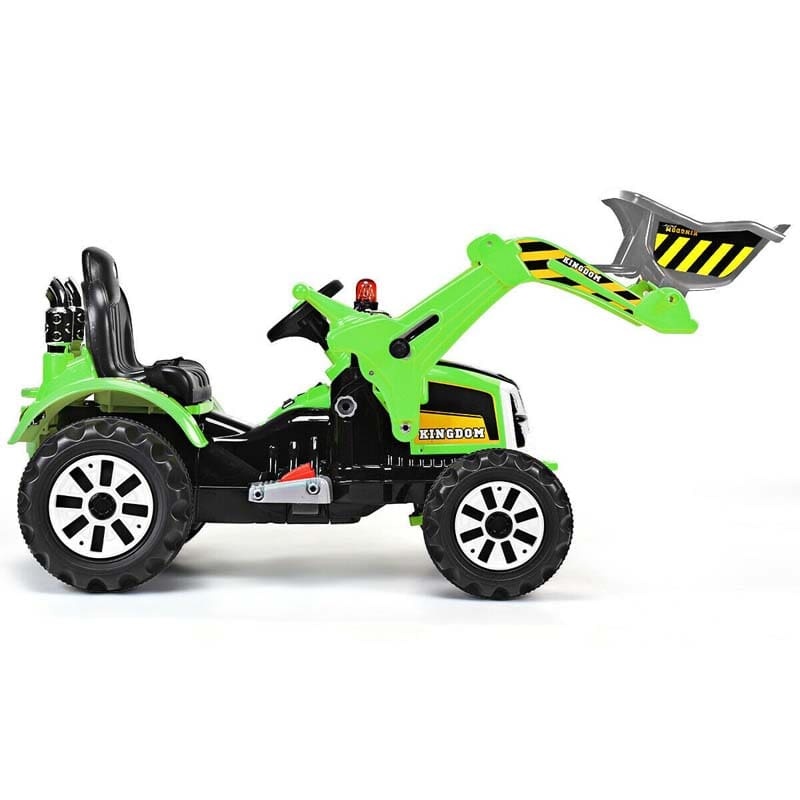 12V Kids Ride-On Excavator Truck, Battery-Powered Construction Vehicle with Front Loader Shovel, Ride-On Digger Toy for Boys Girls Ages 3-8