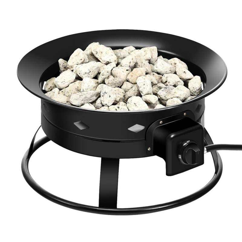 58,000 BTU Portable Propane Fire Pit, 19" Gas Fire Bowl with Cover, Lava Rocks, Carry Kit & Tank Stabilizer for Outdoor Camping, Patio, Backyard