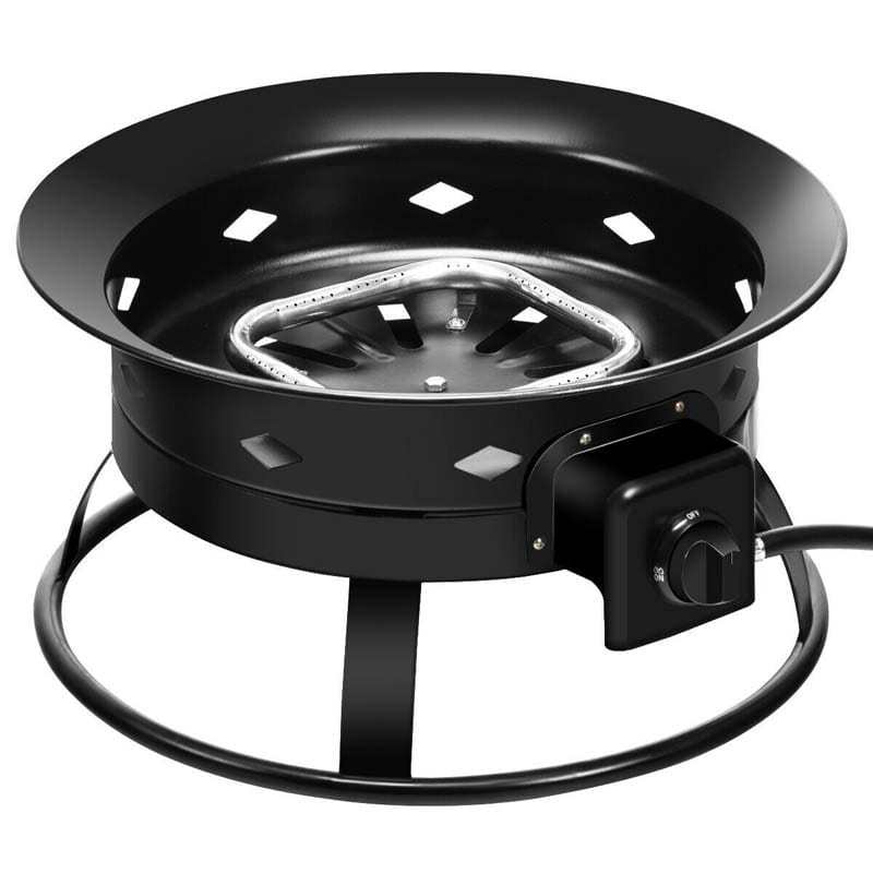 58,000 BTU Portable Propane Fire Pit, 19" Gas Fire Bowl with Cover, Lava Rocks, Carry Kit & Tank Stabilizer for Outdoor Camping, Patio, Backyard