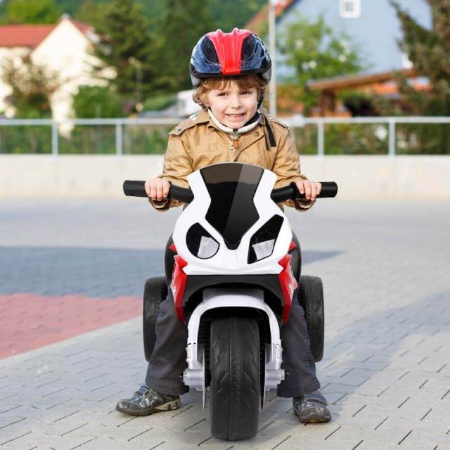 Kids Ride on Motorcycle, Licensed BMW 6V Battery Powered 3-Wheel Motorcycle Car Toy with Lights & Music