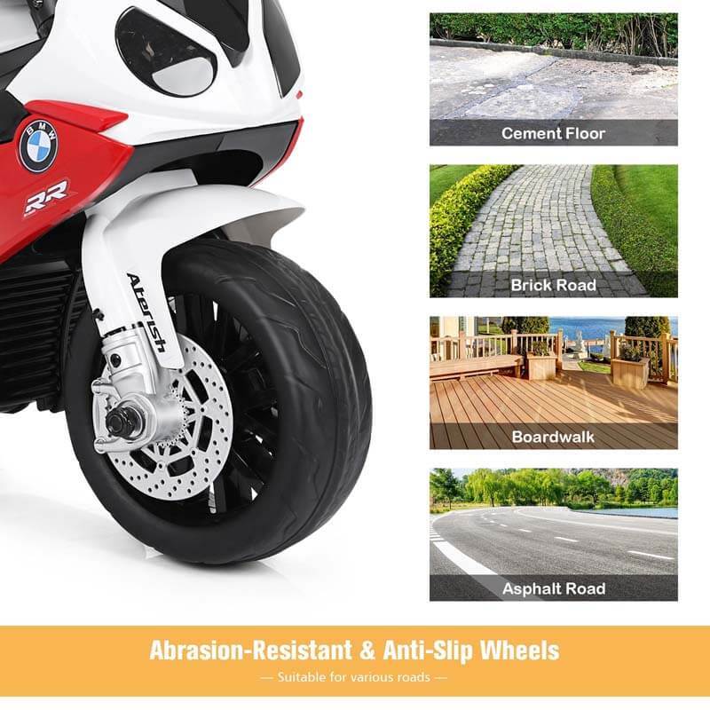 Kids Ride on Motorcycle, Licensed BMW 6V Battery Powered 3-Wheel Motorcycle Car Toy with Lights & Music