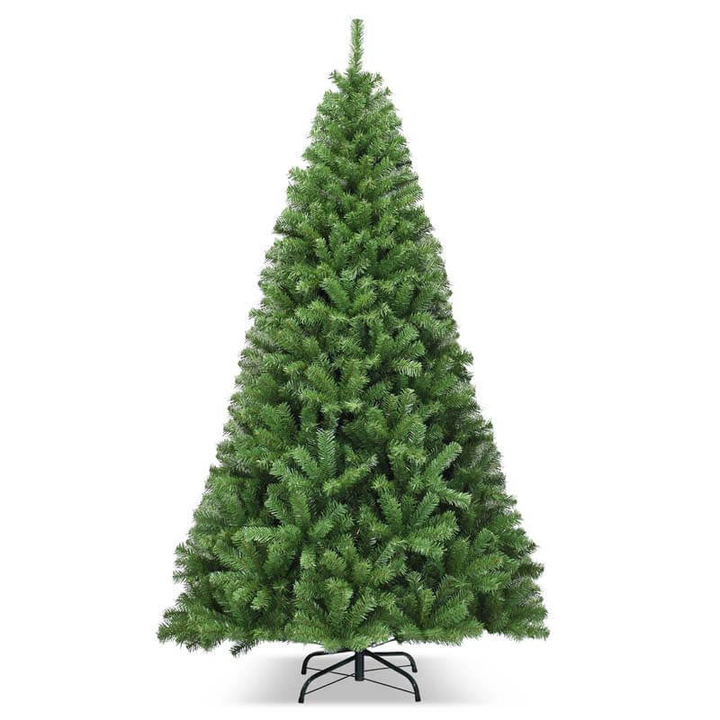 7.5FT Unlit Artificial Christmas Tree with 1346 Branch Tips & Metal Stand, Premium Full Hinged Spruce Xmas Tree for Home Office Holiday Decor