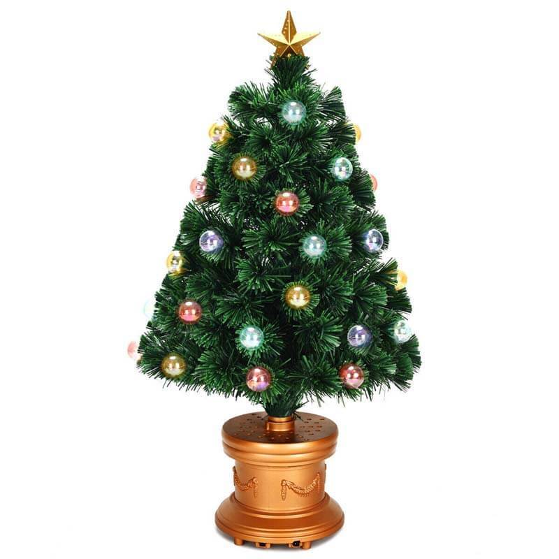 3FT Pre-Lit Fiber Optical Firework Christmas Tree
