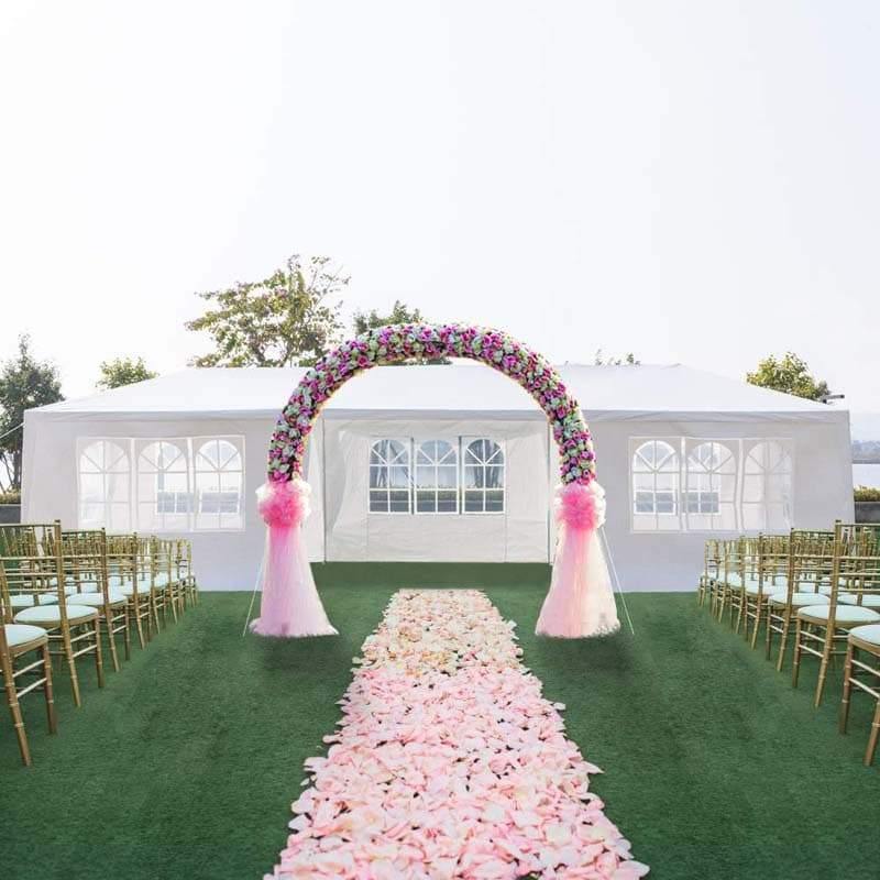 10' x 30' Heavy Duty Canopy Tent with 6 Removable Sidewalls & Zipper Doors, Large White Wedding Party Tent for Outdoor Events, Patio, Backyard, Beach