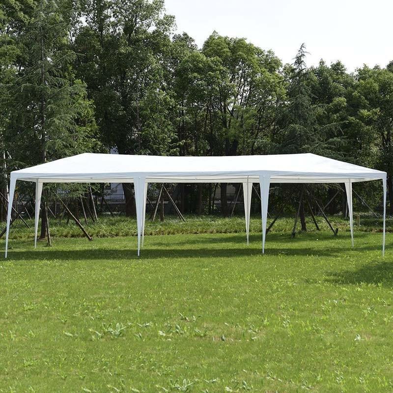 10' x 30' Heavy Duty Canopy Tent with 6 Removable Sidewalls & Zipper Doors, Large White Wedding Party Tent for Outdoor Events, Patio, Backyard, Beach