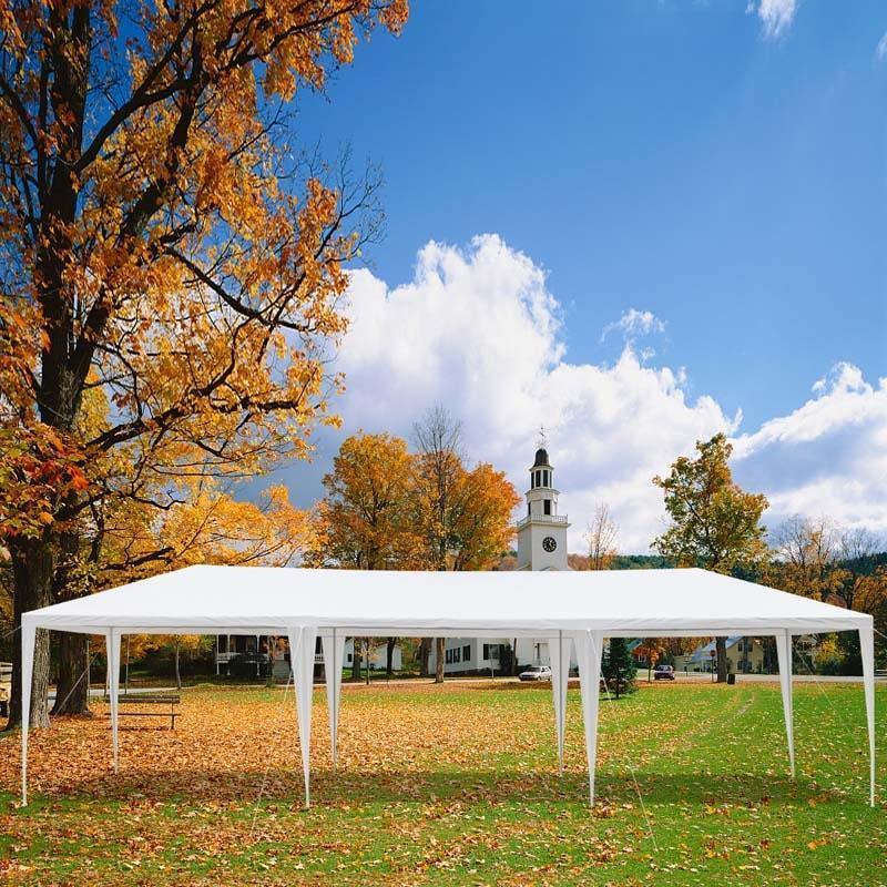 10' x 30' Canopy Tent, White Wedding Party Tent with 5 Removable Sidewalls & Waterproof, Heavy Duty Commercial Canopy for Outdoor Events, Backyard