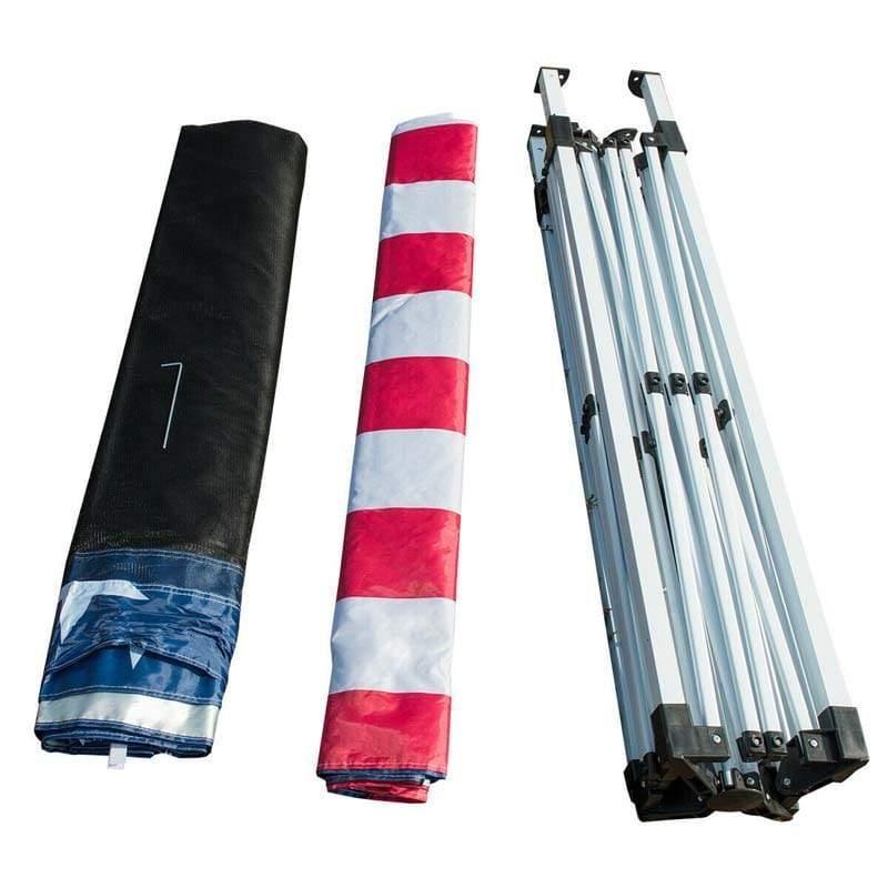10’ x 10’ Pop-up Canopy Tent Easy Up Canopy with Mesh Sidewalls & Carrying Bag, American Flag Outdoor Canopy for Backyard Lawn