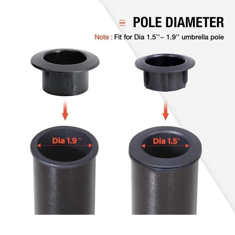 17.5'' Patio Umbrella Base Heavy Duty Outdoor Umbrella Stand Square Cast Iron Tube Umbrella Holder