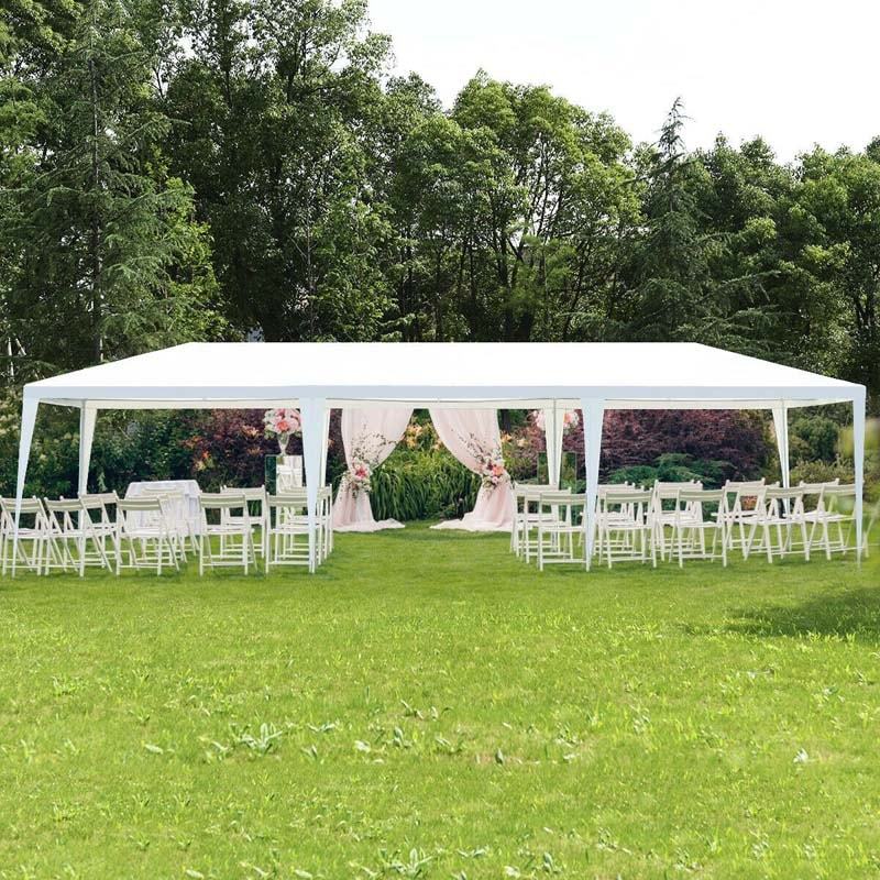 10' x 30' Outdoor Wedding Party Event Tent, Heavy Duty Waterproof Gazebo Canopy with Stakes & Wind Ropes, White Canopy Tent for Events, Parties