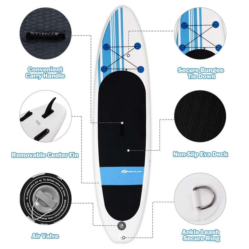 10.6' Inflatable Adjustable Paddle Board with Carry Bag