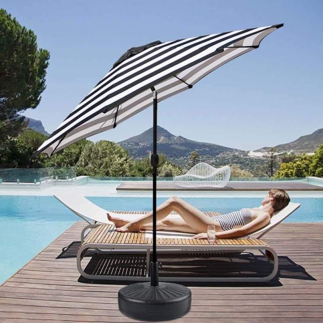 20" Round 23L Water Filled Umbrella Base Self-filled Outdoor Market Umbrella Stand Weight