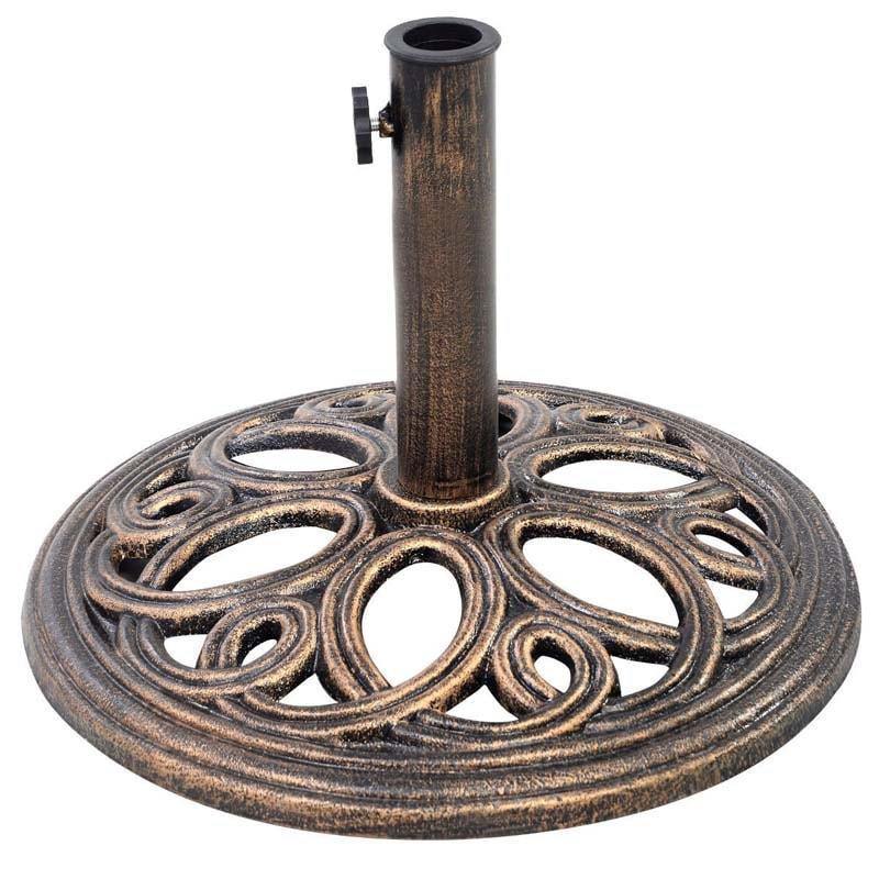 18" Round Patio Umbrella Base 23Lbs Cast Iron Market Umbrella Stand Heavy Duty Umbrella Base