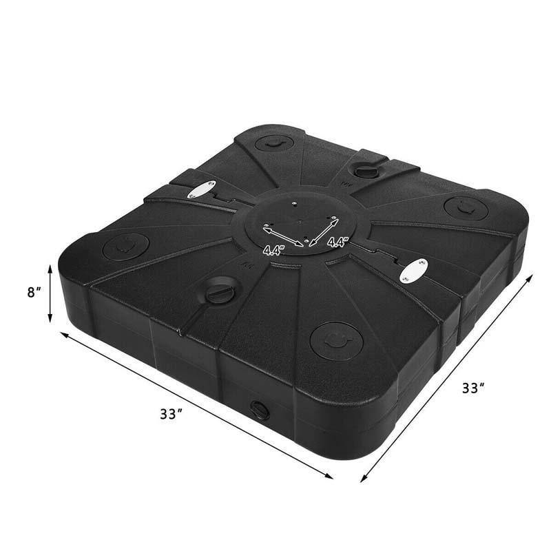 Cantilever Offset Patio Umbrella Base, 260lbs Sand Water Filled Umbrella Weight Stand with 4 Adjustable Wheels, Crossbar & Heavy Duty PE Frame