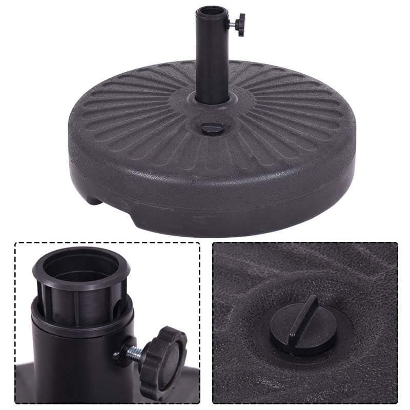 20" Round 23L Water Filled Umbrella Base Self-filled Outdoor Market Umbrella Stand Weight