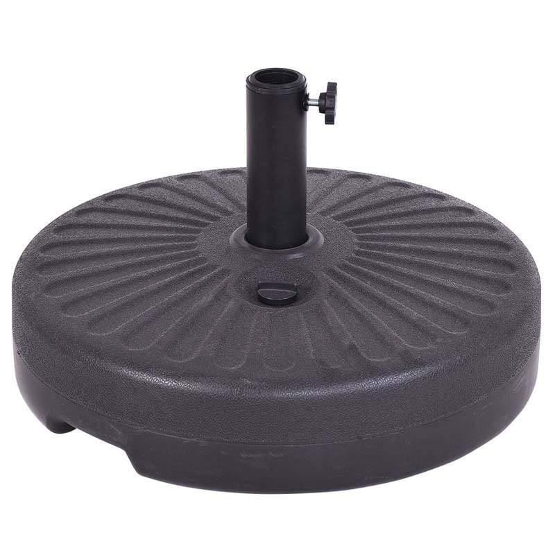 20" Round 23L Water Filled Umbrella Base Self-filled Outdoor Market Umbrella Stand Weight