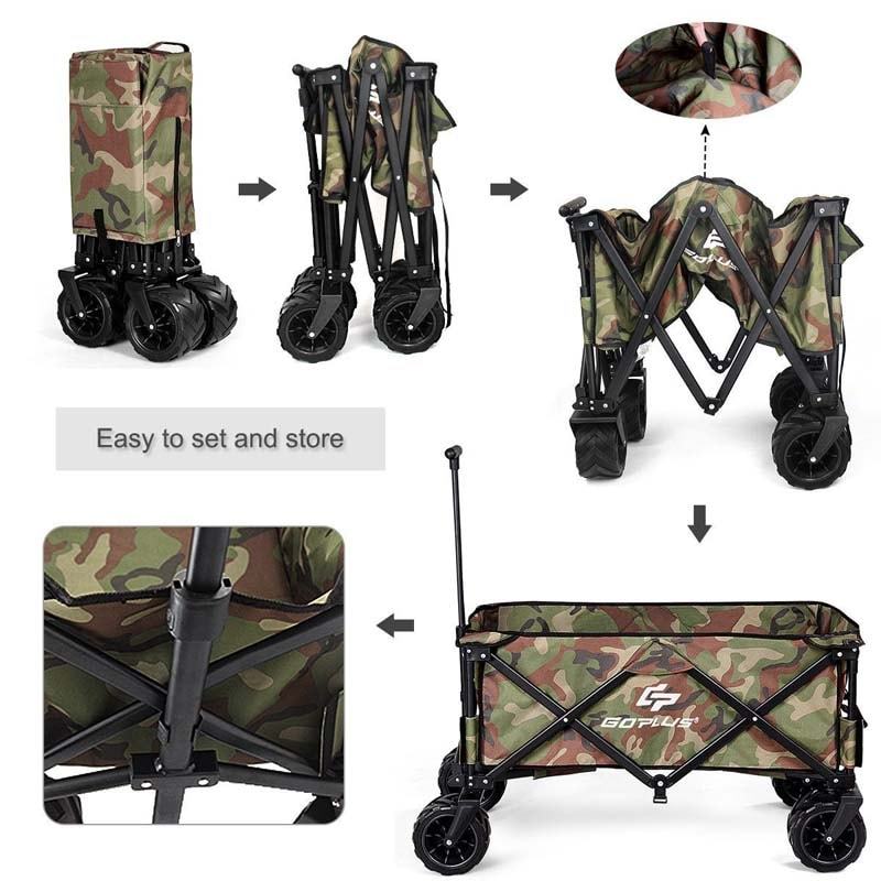 Collapsible Folding Wagon Cart Outdoor Garden Cart