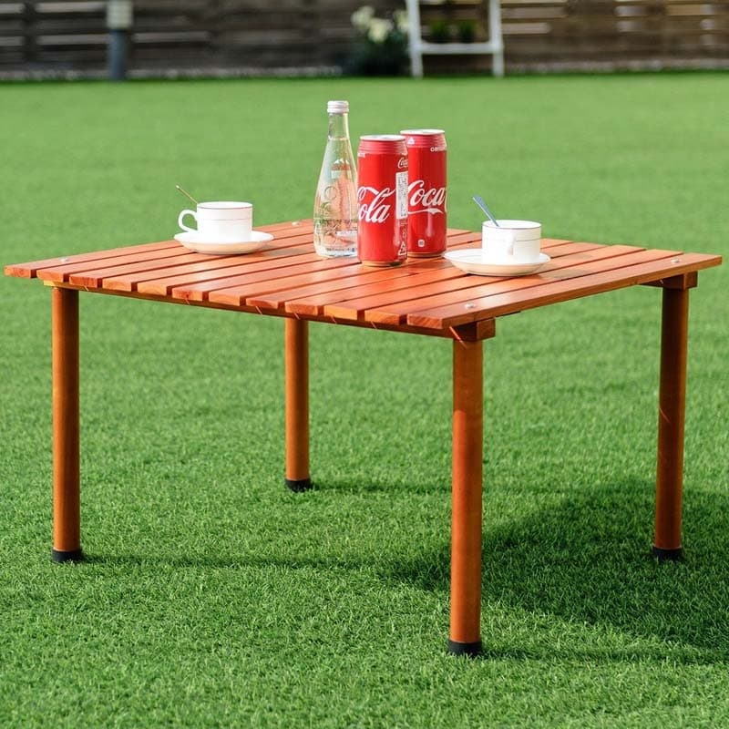 Folding Wooden Camping Roll Up Table with Carrying Bag