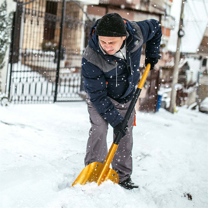 Folding Aluminum Snow Shovel Adjustable Emergency Snow Shovel with Anti-Skid Handle & Large Blade