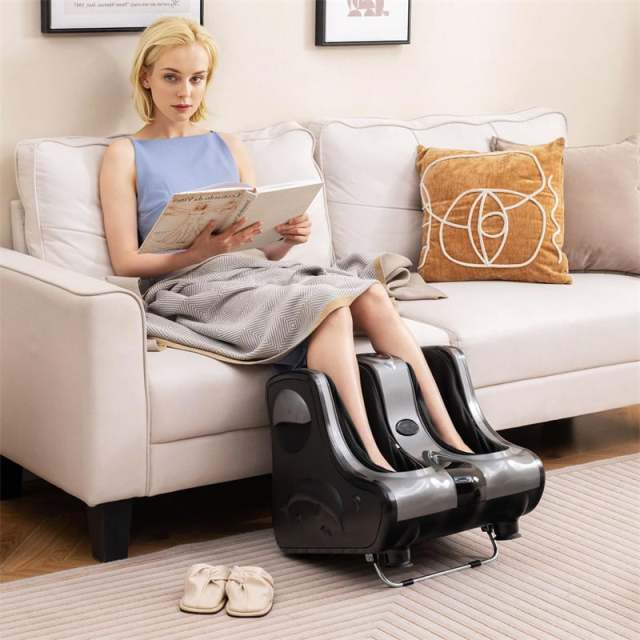 Foot and Calf Massager with Heat, Electric Foot Massage Machine Shiatsu Deep Kneading & Rolling Vibration for Leg Relaxation