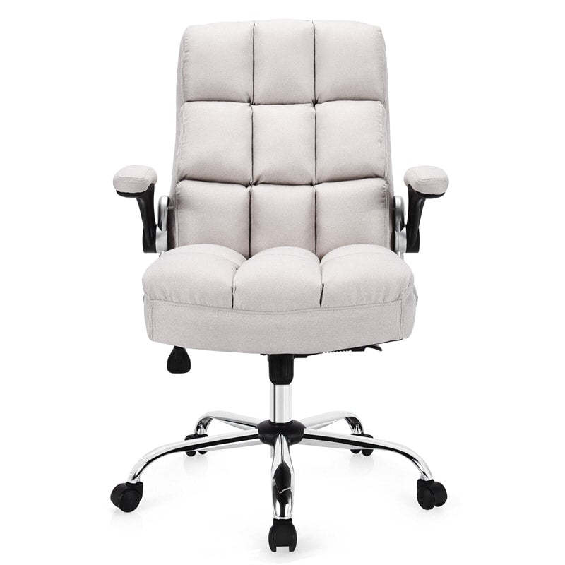 Big & Tall Ergonomic Office Chair, High-Back Executive Computer Desk Chair with Flip-Up Arms, Thick Padding, Adjustable Height, 400 LBS Capacity