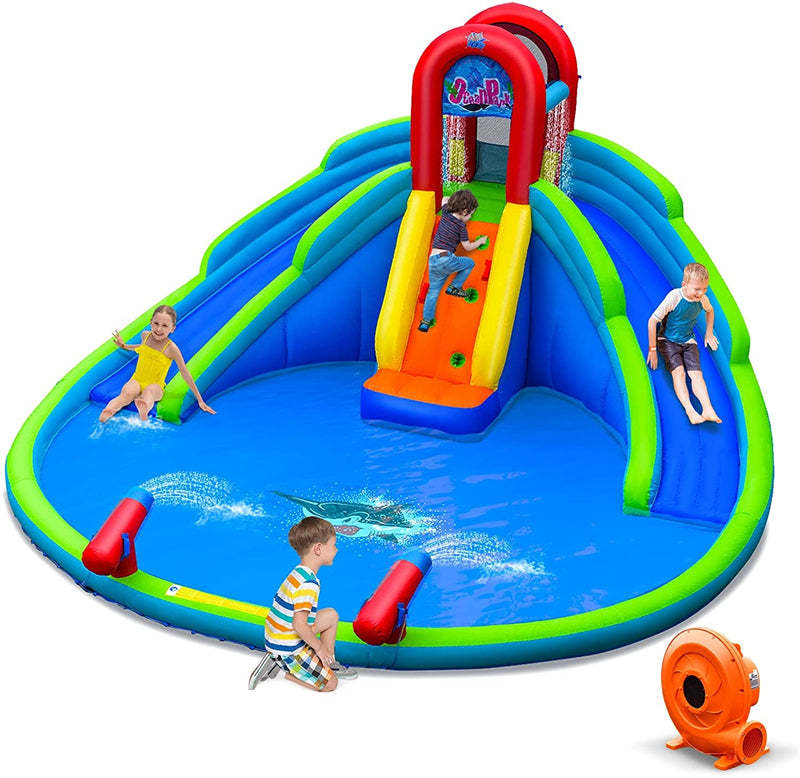 Inflatable Water Slide Bounce House with Mighty Splash Pool & 780W Air Blower
