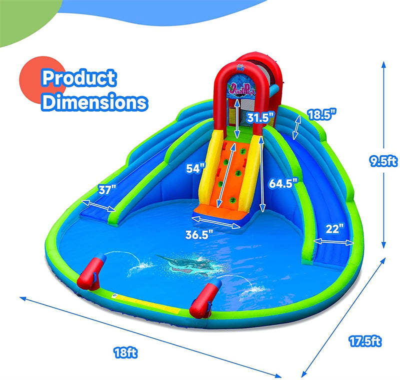 Inflatable Water Slide Bounce House with Mighty Splash Pool & 780W Air Blower