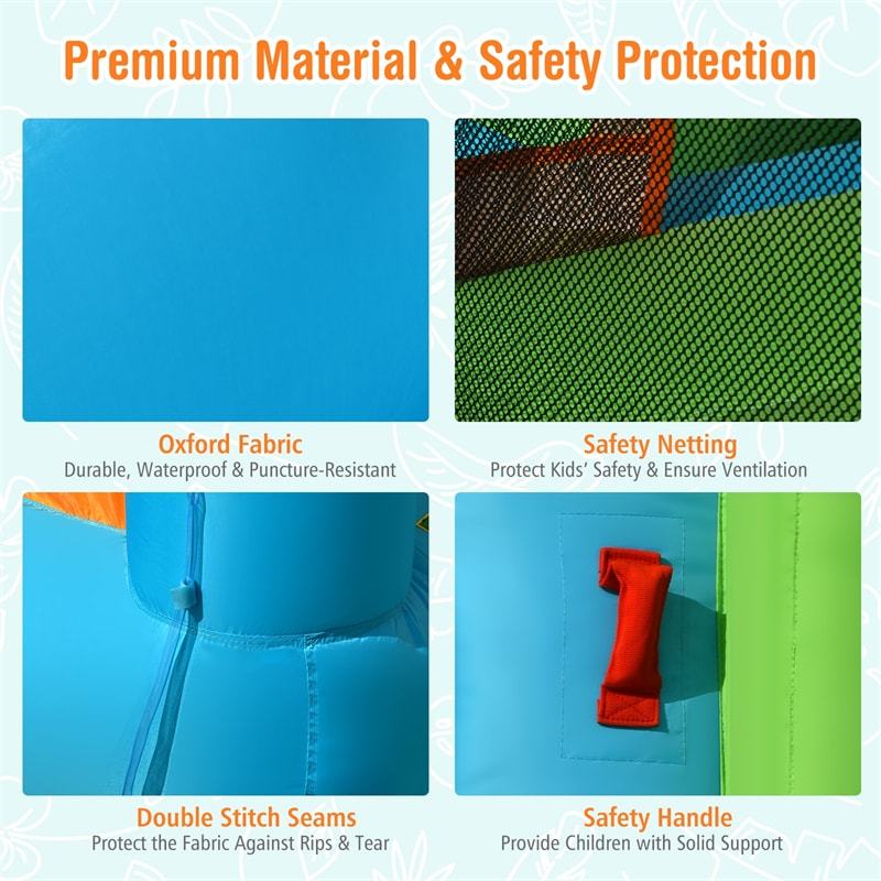 Inflatable Water Slide, 8-in-1 Kids Bounce House Water Park with Slide, Splash Pool, Ball Pit, Hide & Seek Cave for Indoor/Outdoor Backyard Party Fun