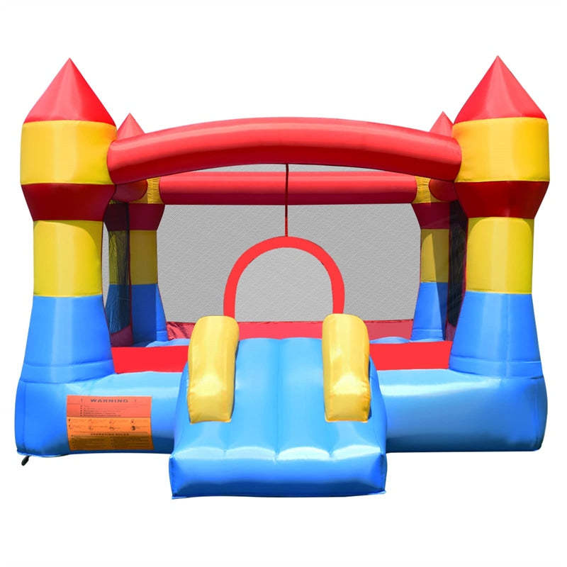 Inflatable Bounce House for Kids, Castle Moonwalk Playhouse with Slide, Large Jumping Area & Mesh Walls for Indoor/Outdoor Backyard Party Fun