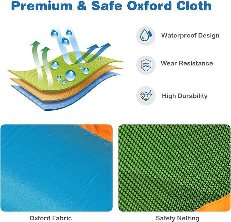 Inflatable Water Slide Bounce House 8-in-1 Kids Waterslide Splash Pool Water Park with Ball Pit & 735W Blower for Boys Girls Backyard Party Gifts