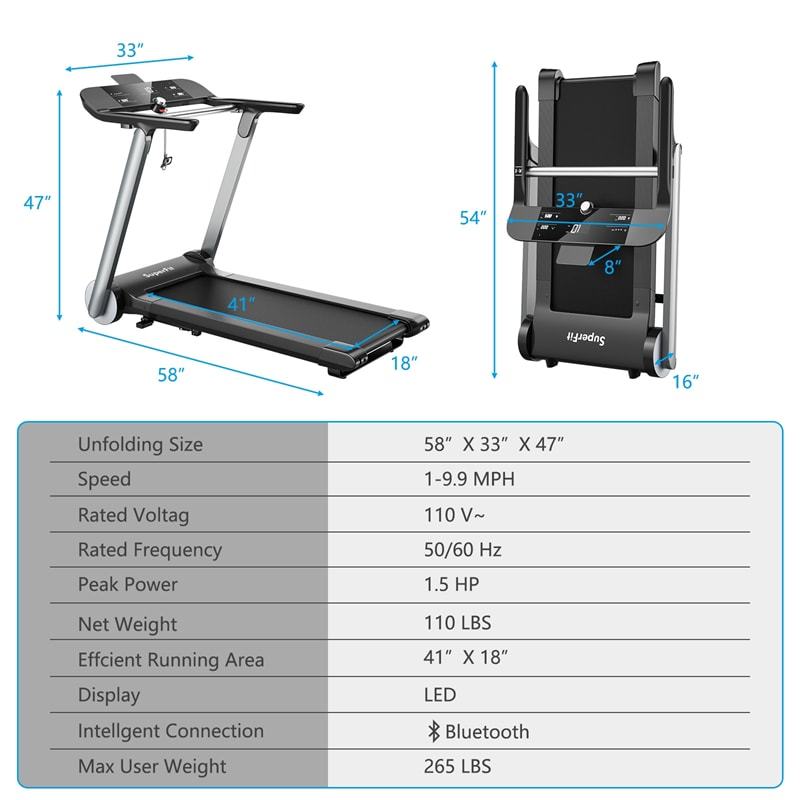 Folding Treadmill Italian Designed Heavy Duty Electric Treadmill Jogging Machine for Gym Home