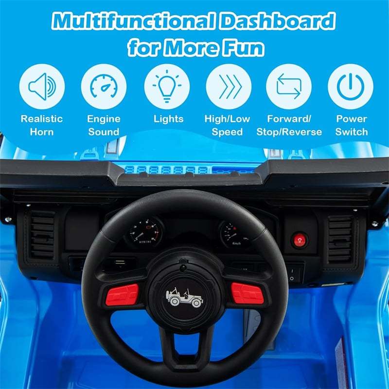 2-Seater Ride-On Truck for Kids, 12V Battery Powered Electric Vehicle with Remote Control & LED Lights, Ride-On Car for Boys Girls Gifts