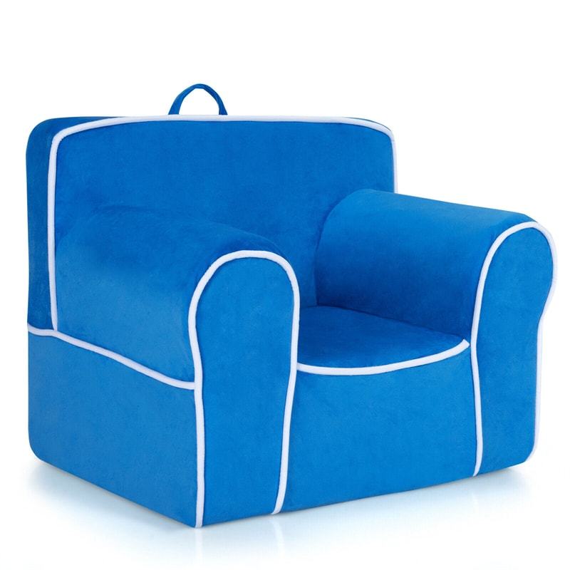 Kids Couch, Toddler Soft Sofa with Removable Washable Velvet Surface for Play Room, Nursery, Preschool, Foam Filled Armchair for 0-5 Boys & Girls