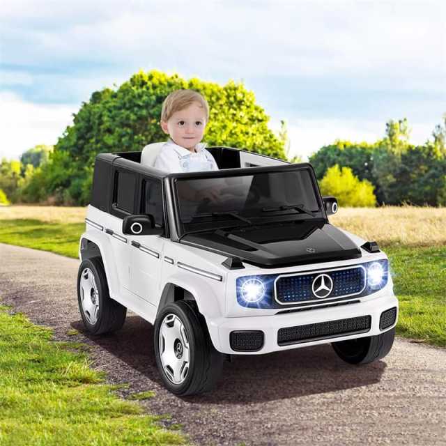 12V Kids Ride-On Car, Licensed Mercedes-Benz EQG, Children's 4WD Electric Vehicle with Remote Control, Detachable Battery, LED Lights & Music
