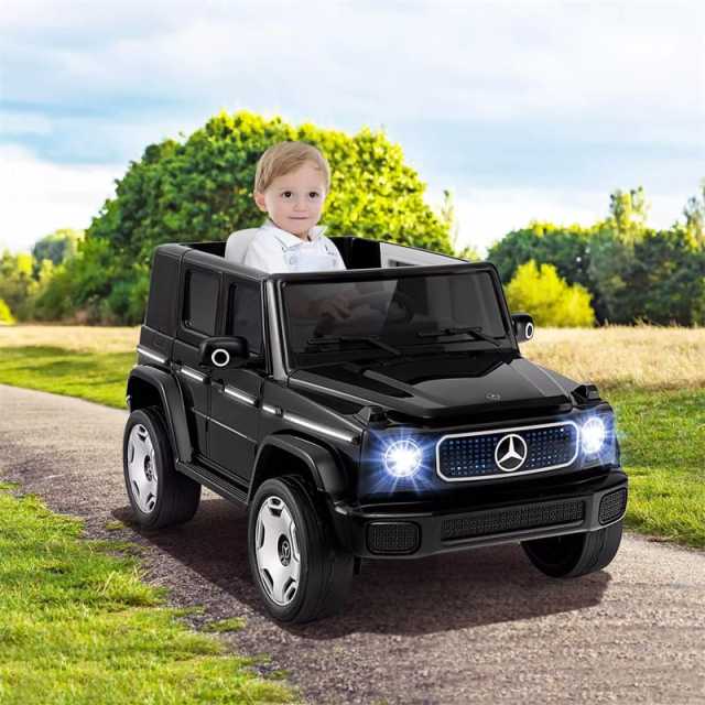 12V Kids Ride-On Car, Licensed Mercedes-Benz EQG, Children's 4WD Electric Vehicle with Remote Control, Detachable Battery, LED Lights & Music