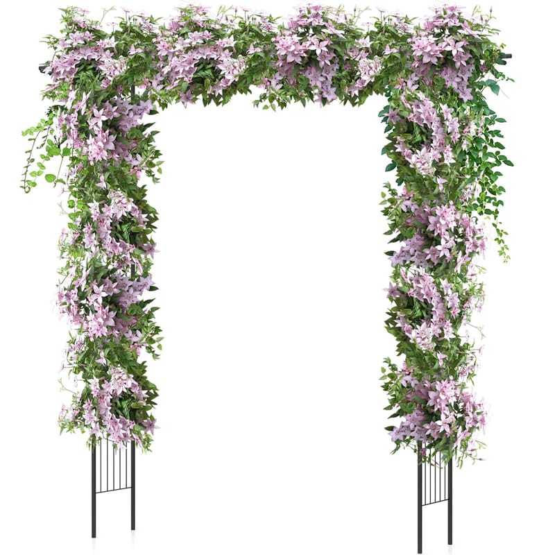 Metal Garden Arbor 81" Garden Arch Trellis Archway Patio Backyard Outdoor Wedding Arch for Climbing Plants Rose