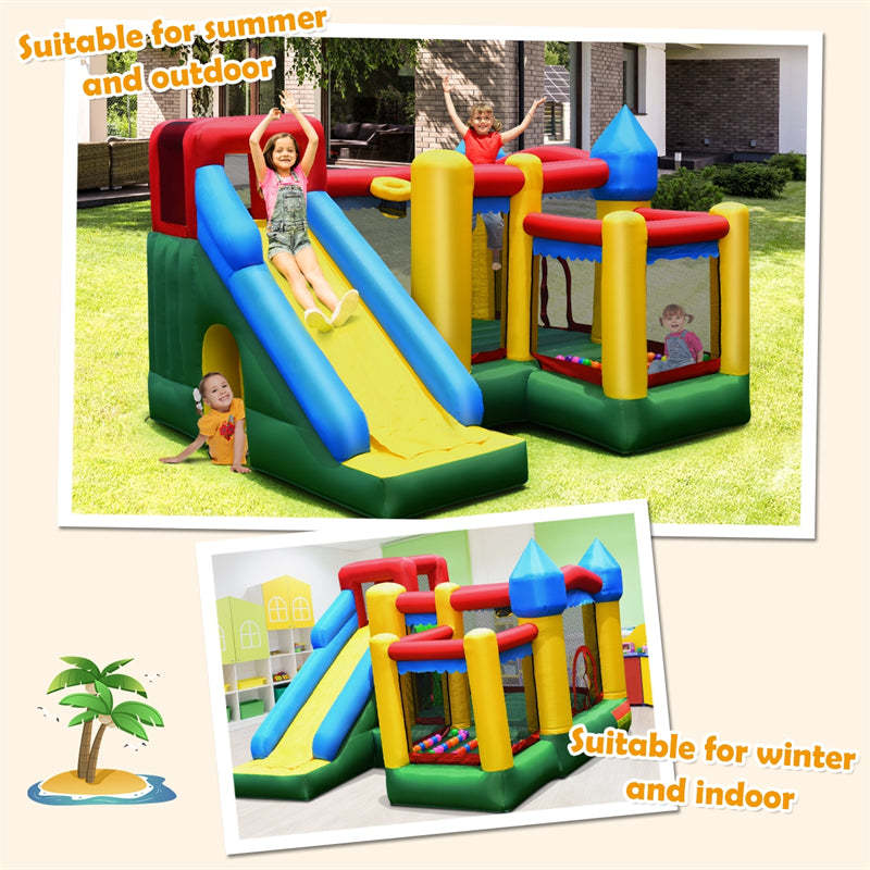 Multicolor Mighty Inflatable Bounce House Castle Jumper Moonwalk with 735W Blower