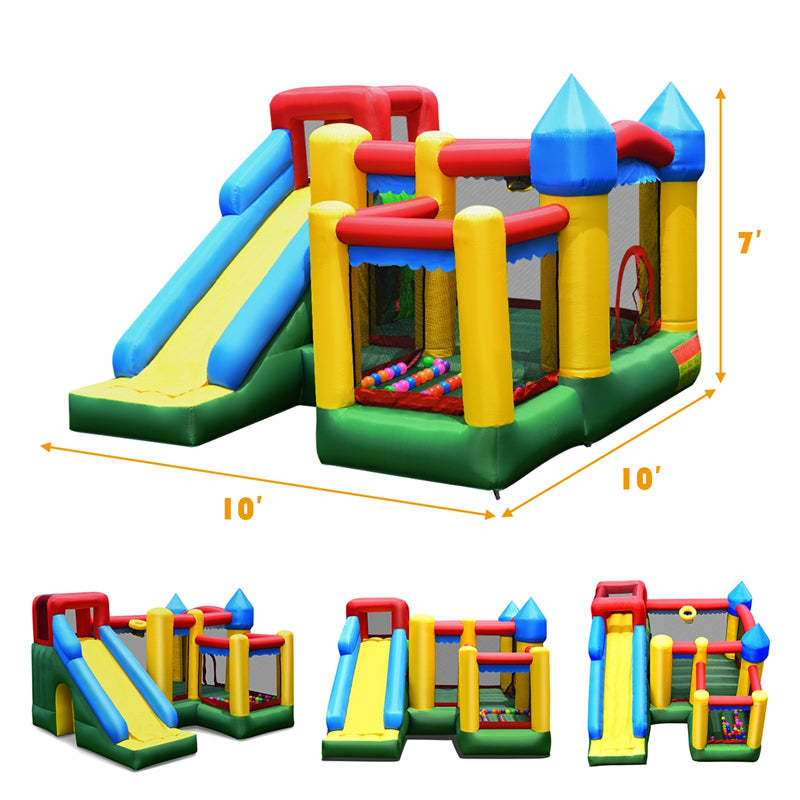 Multicolor Mighty Inflatable Bounce House Castle Jumper Moonwalk with 735W Blower