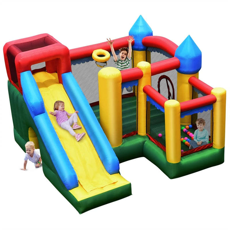 Multicolor Mighty Inflatable Bounce House Castle Jumper Moonwalk with 735W Blower