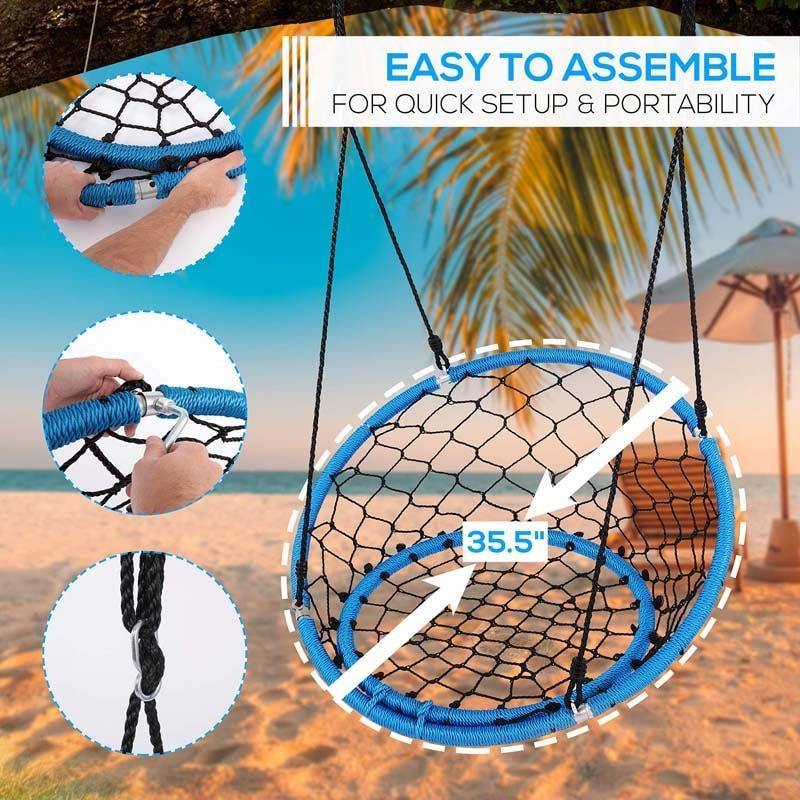 35.5" Kids Indoor Outdoor Round Circle Saucer Swing