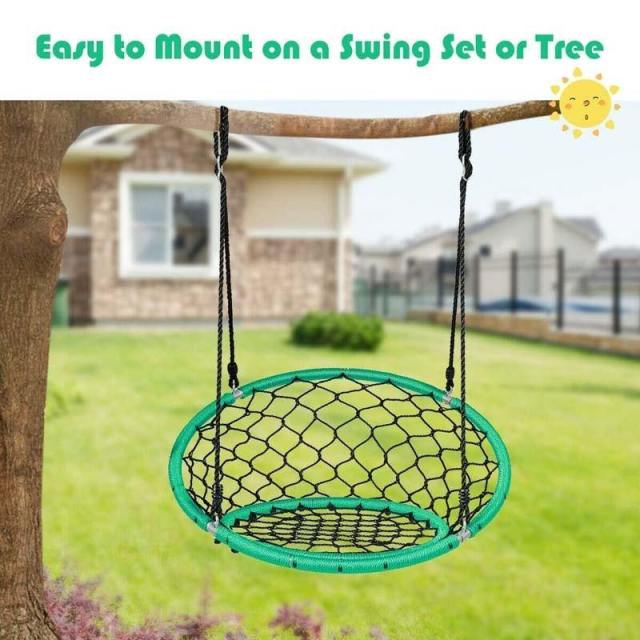 35.5" Kids Indoor Outdoor Round Circle Saucer Swing