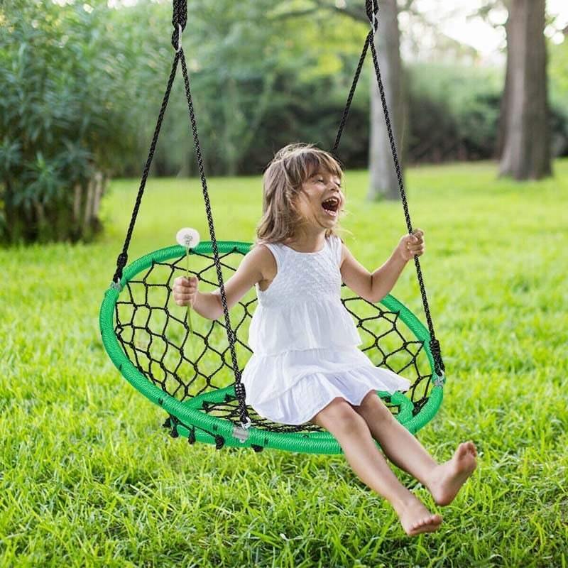 35.5" Kids Indoor Outdoor Round Circle Saucer Swing