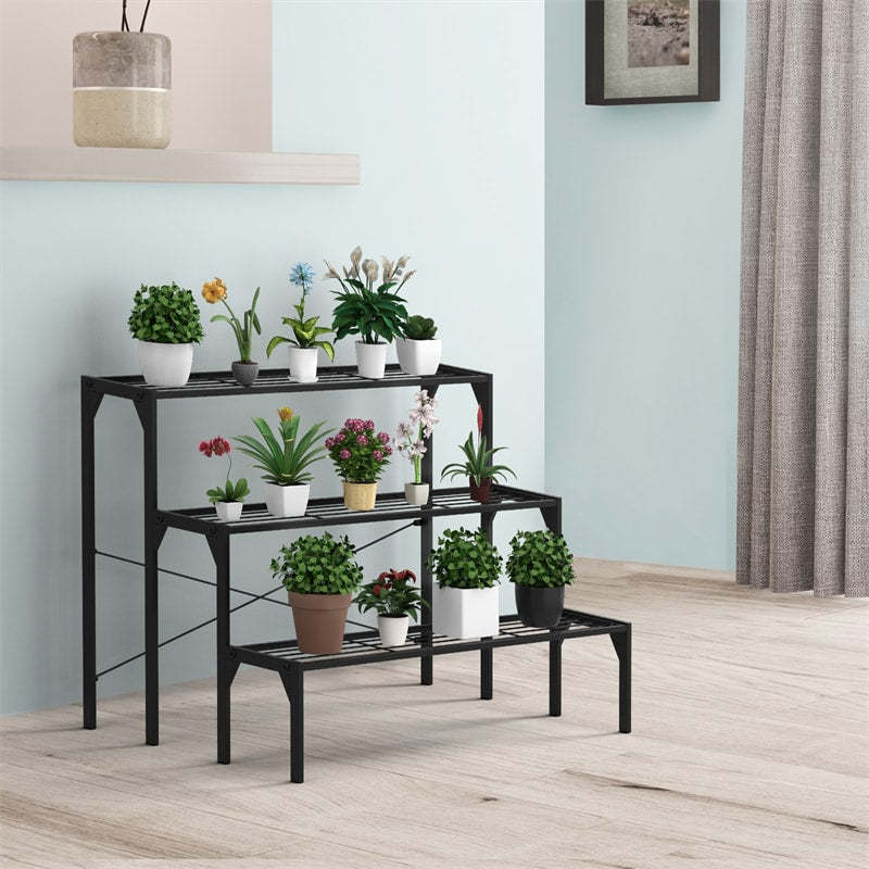 3-Tier Metal Plant Stand Ladder Plant Stand Planter Flower Pot Holders for Home Garden